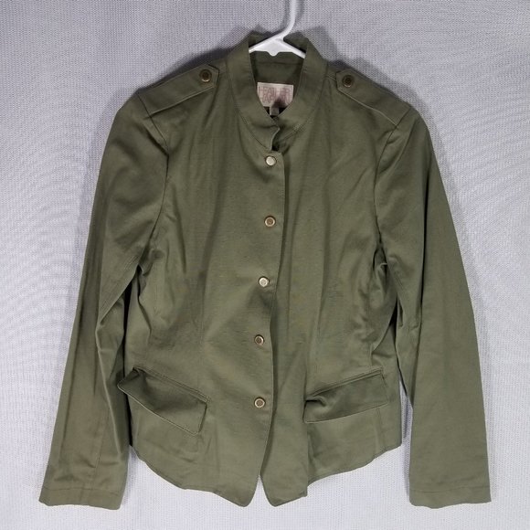 Heather Harlan Unlined Army Jacket Olive XS and S - MSRP $450 - NWOT - Picture 2 of 8